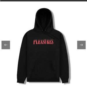 Black Pleasures Sweatshirt Bold Red Text